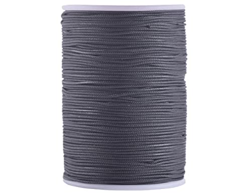 Konmay 0.5Mm Extra Strong Braided Round Waxed Leather Sewing Thread, 141 Yards Black Upholstery Waxed Thread With Core For Hand And Machine Sewing, Leather Stitching, Macrame And Jewelry Making #TOP28