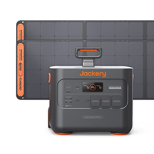 Jackery 3000 Pro, Generador Solar de 3024Wh con 2 * 200W Paneles Solares, Carga Completa en 1,8 H,...