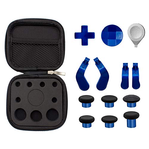 Easegmer Plating Elite Series 2 Kits - 13 in 1 Metal Swap Thumbsticks Joysticks, Trigger Paddles, D-pads with Tool for Xbox Elite Controller Series 2 Model 1797, Elite Series 2 Core Controller (Blue)