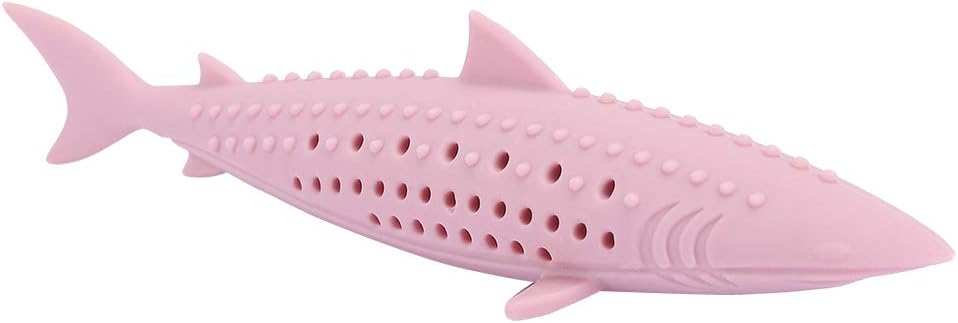Cat Toothbrush Catnip Toy ، سيليكون سهل التنظيف الناعم المتين Cat Toy Bite Ristant Fish Shape لتنظيف الأسنان HomePink