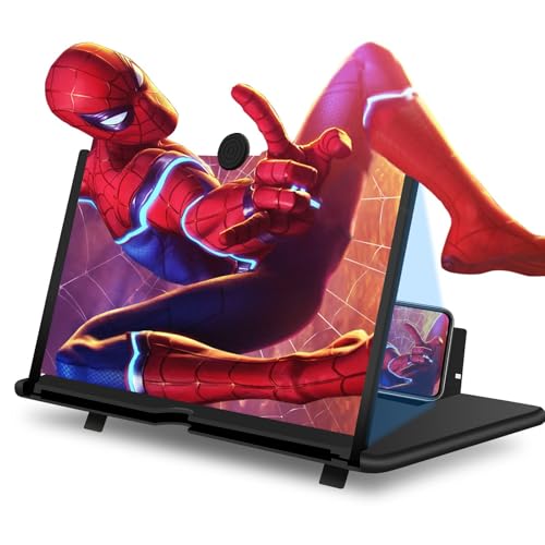 Goevcclei Amplificador Pantalla movil 16 Pulgadas, Lupa para teléfono Inteligente 3D HD, Anti-Azul, Plegable, Adecuado para con Todos los (16 Pulgadas)