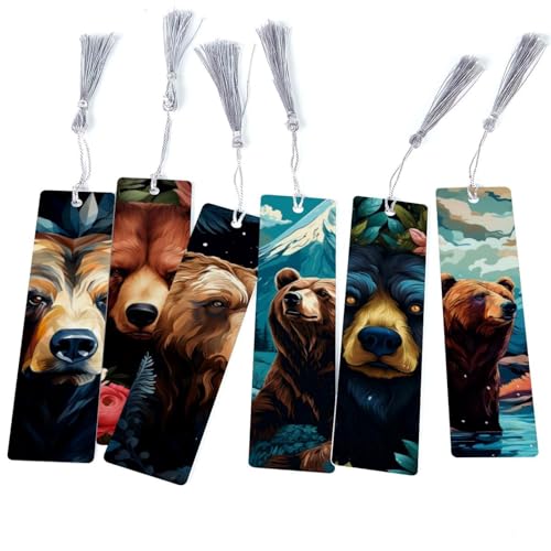 Marque-pages ours lot de 6 accessoire de lecture et papeterie