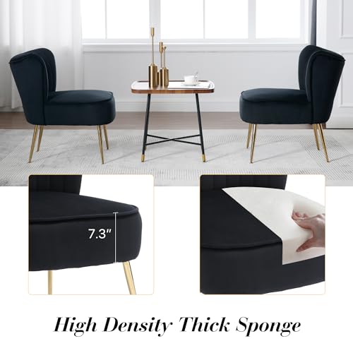 Sillón Plegable Terciopelo Negro miniatura 6