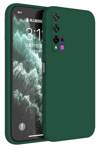 Topme Cover per HUAWEI Nova 5T / Honor 20 (6.26' Inches) Custodia Case, Protezione Della Pelle Della Custodia in Silicone Tpu - Verde scuro