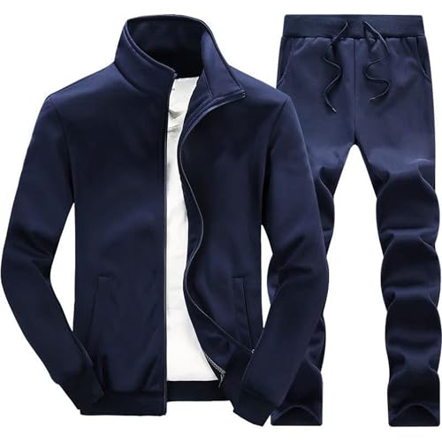 Bestgift Terno Esportivo Masculino Primeira Outono Conjuntos de Moletons masculinos 2 peças Outono C
