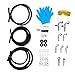 Zieichy 134a A/C Hose & Fitting Kit:Complete Set for Custom Air Conditioning Lines| Includes,(2) #10 Fittings w/Service Port,E-Z Clip Hose End Fittings,Cages,Cage Clips, O-Ring Kit,Oil Tube, Hoses