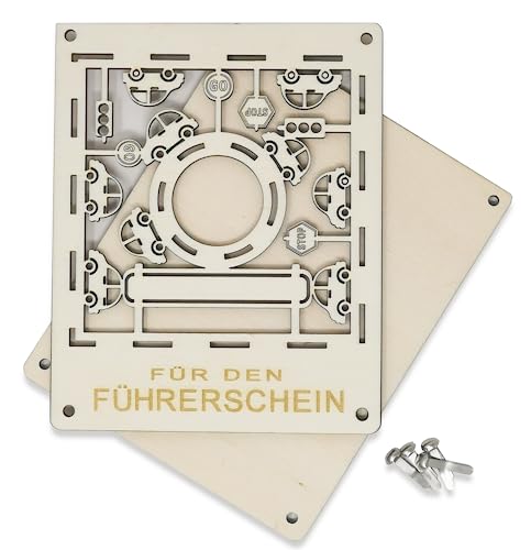 Woodland Mail Geschenk zum Führerschein - Geldgeschenke Geschenke zum neuen Auto oder Tankgutschein (aus Holz)