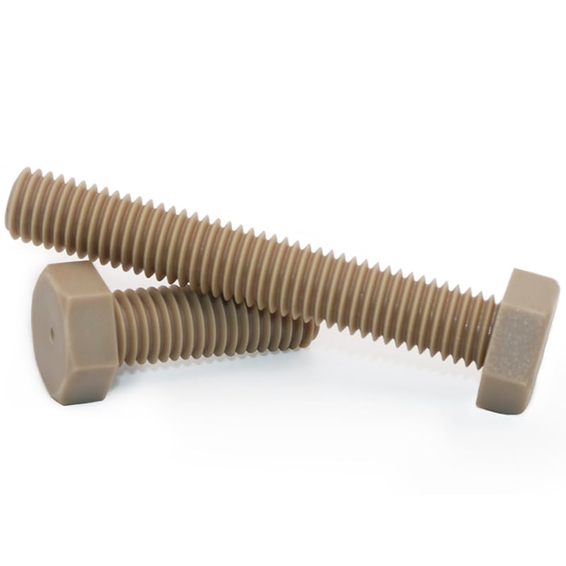 Outer Hexagon Screw Resistant High Strength Acid and Alkali Corrosion Bolt M2-M16 Temperature 250°C(65mm,M10 (1Pcs))