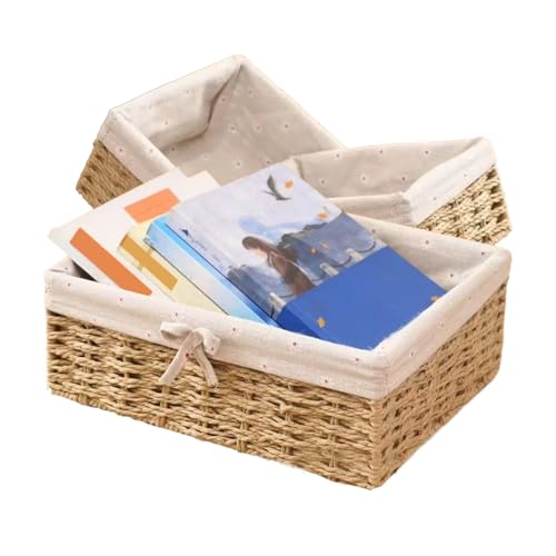 Generisch Cesta de frutas de ratán, cesta de pan de mimbre | Juego de 3 cestas de almacenamiento trenzadas a mano para alimentos, cocina, hogar, aperitivos, mostrador, mesa, decoración