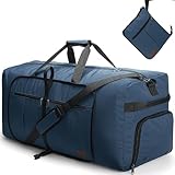 120L Foldable Waterproof Travel Duffel Bag for Men and Women with Shoe Compartment (Dark Blue, EXTRA LARGE, 120L)