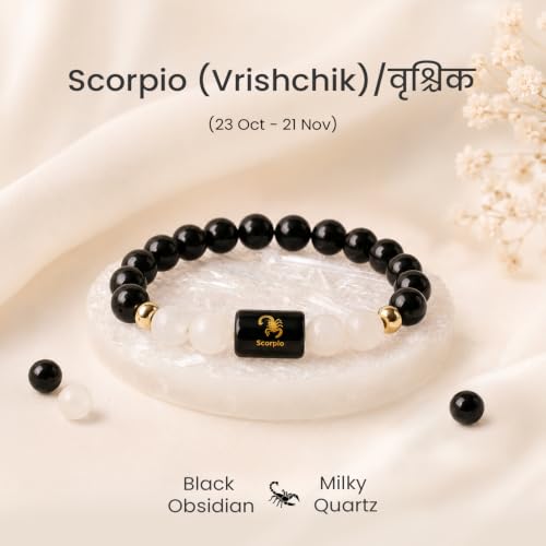 Image of Astrotalk Zodiac Bracelet with Raw Selenite Plate | Healing Crystals for Protection & Emotional Balance | Citrine & Tiger Eye | Bracelet for Man & Woman | Gift for Man & Woman