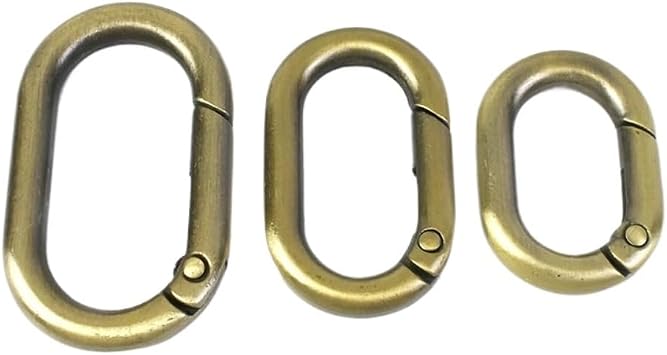 10Pcs Oval Metal Spring Snap Rings - Openable Buckle Clips for Handbags, Luggage, and KeychainsBrass,16mm