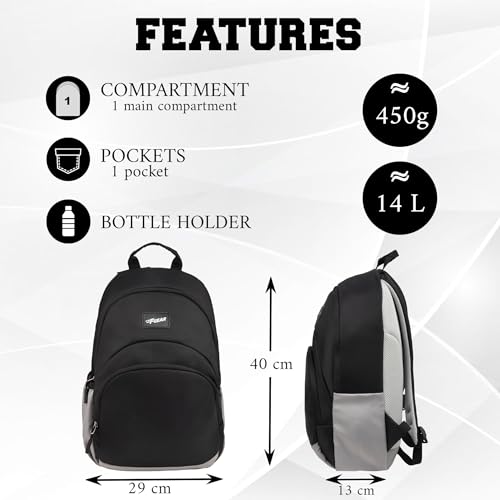 Image of F Gear Lume 14L Soft Backpack | Water Resistant Fabric, Lightweight Unisex Daypack with 1 Compartment & 1 Pocket | Perfect for College, Office, Travel & Everyday Use for Men & Women