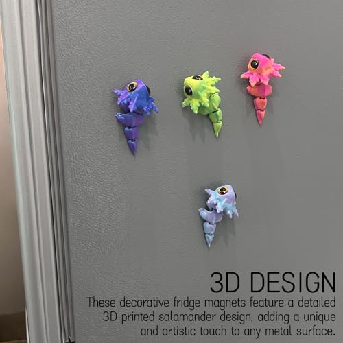 4 Imánes de Salamandra 3D Articulados para Refrigerador miniatura 5
