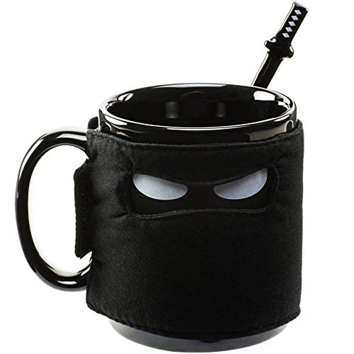 Image of Ninja Tea Coffee Mug with Coaster and Stirrer 300ml