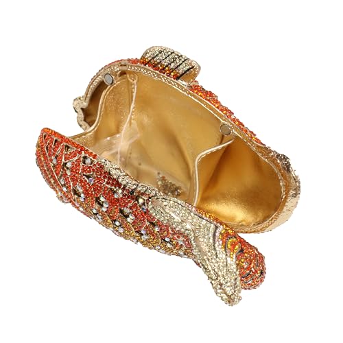 Image of Women Mini Fish Clutch Luxury Rhinestones Purse Sparkling Banquet Handbag Wedding Party Clutch Bag