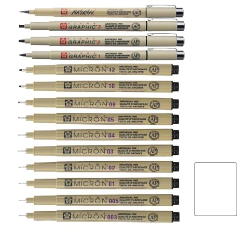 Stylos Sakura Pigma Micron noirs pour stopper les bavures de vos dessins techniques