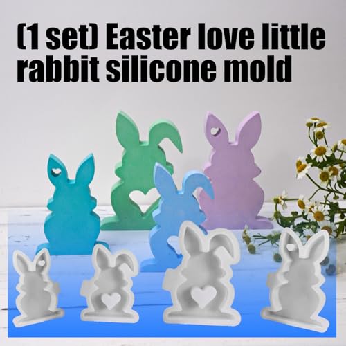 Molde de silicona con forma de conejos de Pascua miniatura 3
