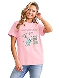67 Shirt Funny Teacher Shirts for Women 6 7 Six Seven Meme T-Shirt Read Book Pigeon Graphic Tee Short Sleeve Casual Tops Pink