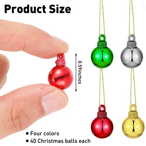 96 Pieces Christmas Balls Xmas Tree Ornaments Balls Exquisite Colorful Ball Decoration Pendant For Holiday Party Decor (Red, Gold, Silver, Green,0.59 Inch) #TOP2