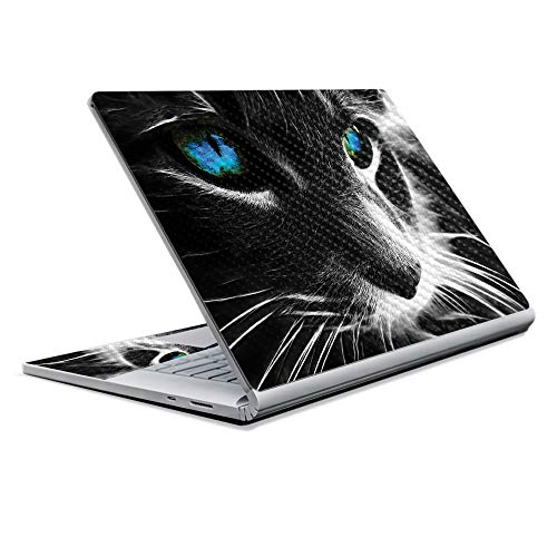 Image of MightySkins Carbon Fiber Skin for Microsoft Surface Book 2 13 inch (2017) - Cat,Protective, Durable Textured Carbon Fiber Finish,Easy to Apply, Remove, and Change Styles,