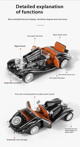Image of Exclusive Alloy Metal Pull Back Die-Cast Car Diecast Metal Pullback Toy Car with Openable 6 Doors,Light Music Boys Gifts Toys (1:32 Merceedes Benz 500K-Purple Color)