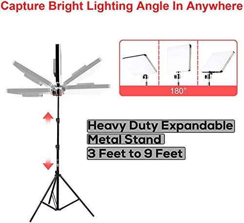 Image of ADZOYRL-16 LED LED Panel Ligth | Bluetooth Remote | 7 Foot Metal Tripod Stand | Collar Mic for Studio Photography /Video Recording /Baking /Calligraphy