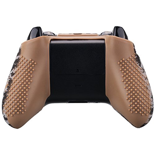 9CDeer 1 Piece of Studded Protective Customize Digital Camo Silicone Cover Skin Sleeve Case 8 Thumb Grips Analog Caps for Xbox One/S/X Controller Brown Compatible with Official Stereo Headset Adapte - Thumbnail 2