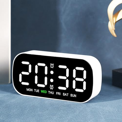 Alarma de dormitorio digital que soluciona los despertares tarde con reloj de mesa compacto 8