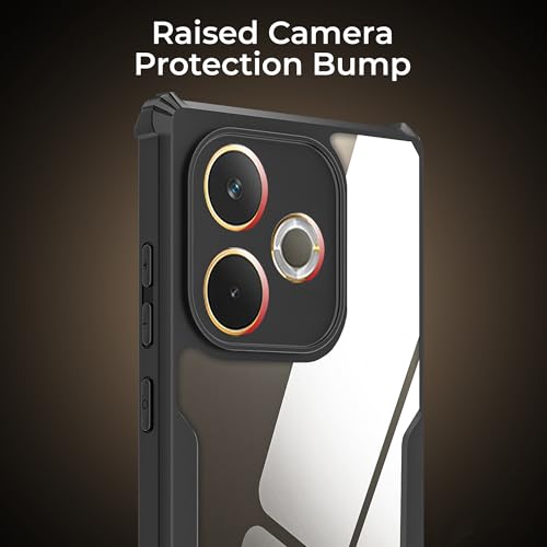 Image of A rtistque Clear Hard Transparent Acrylic Armor Anti-Drop Shockproof TPU Edge Back Cover Case for Oppo A5 Pro 5G - Black