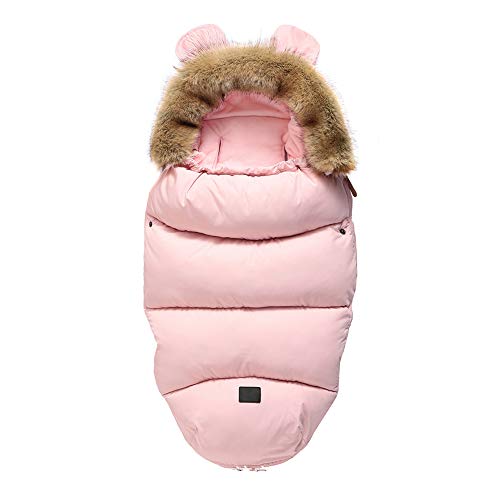 Saco de Silla de Paseo Universal Invierno Sacos de Abrigo Carritos Aire Libre Térmica Impermeable Windproof Adecuado para Cochecito Silla de Paseo Sillas de Coche (Rosado)