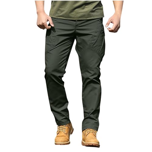 Pockets Button Pants for Men Elastic Waist Solid Color Long Trousers Breathable Comfort Classic Work Pants Basic4