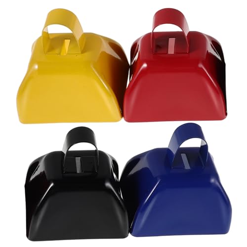 BESPORTBLE 4piezas Cencerros Ruidosos Metálicos Mango Ergonómico para Animar Partidos De Fútbol Eventos Festivos y Celebraciones Fiestas