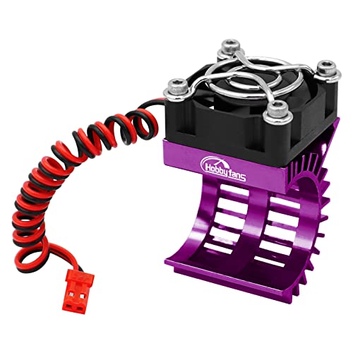 Hobby Fans Rc Motor Heat Sink With 5V Cooling Fan Fit 370 380 390 2838 2858 2845 Size Brushless Motor Engine Motor Heatsink For 1/14 1/16 1/18 Rc Car Truck Buggy Crawler (Purple) #TOP12