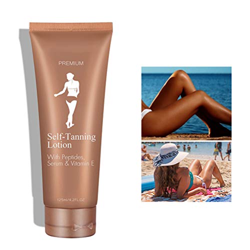 Gonetre Crema Autobronceadora De 125 Ml Maquillaje para Piernas Loción Bronceadora Loción Bronceadora Sin Sol para Una Piel Bronceadora Más Oscura Autobronceadores Corporales Durante 4-7 días Cover