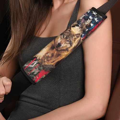 Image of AFPANQZ Wolf Branch Car Seat Belt Pads Covers Harness Vehicle for Adults Kids 1 Pair /Set Safety Seatbelt Cushion Pads Kit Shoulder Straps Pads for Bags