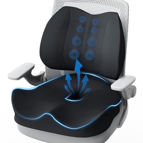 Seat Cushion Lumbar Support Pillow for Office Chair, X Large...