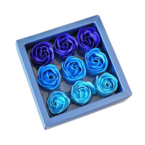 Jabón de baño perfumado floral, pétalos de rosa, 9 piezas, jabón de flores de rosa, aceite esencial, juego de jabón de rosas con forma de pétalos para mujeres, adolescentes, niñas, mamá, cumpleaños (1