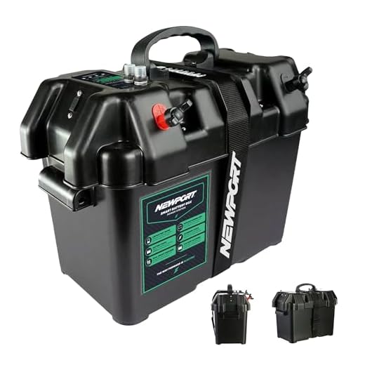 Newport Trolling Motor Smart Battery Box Power Center with USB and DC Ports, Medium