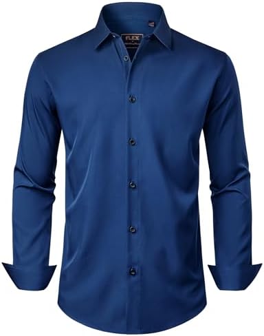 J.VER Hemd Herren Langarm Bügelfrei Oberhemd Stretch Business Freizeithemd | Hemden, Regular Fit, Herrenhemd, Unifarben, Arbeit, Alltag, Hochzeit, Oberteil, Anzug, Elasthan, Knitte