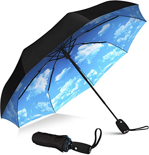 REPEL Windproof Travel Umbrella - Compact & Withstands Winds up to 85MPH , Strongest Premium Auto Folding Umbrella for Rain and Sun - Durable, Light & Portable for Women & Men , Fits Backpack & Cars