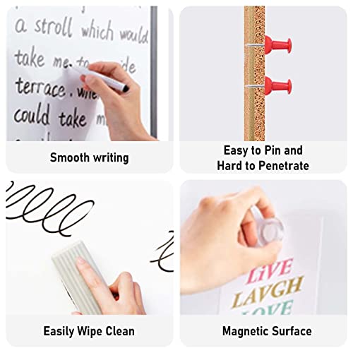 Comix Cork Board Dry Erase Board Combo, 24 x 18 Inches Whiteboard and Bulletin Board