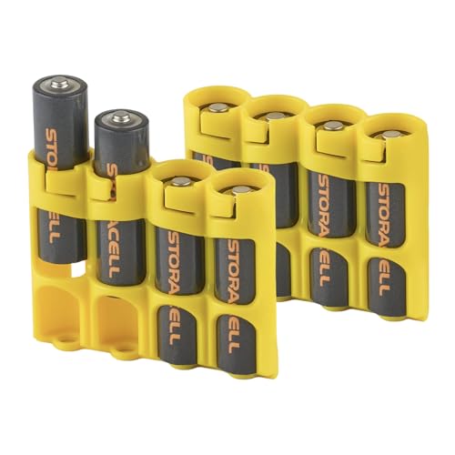 Étui piles AA Storacell jaune anti décharge passive et courts-circuits lot de 2