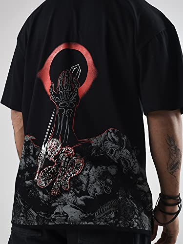 Image of ComicSense.xyz Berserk Anime Oversized T Shirts for Men, Curse Printed 180 GSM Half Sleeve Round Neck T-Shirt