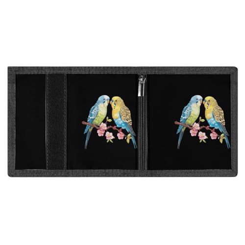 Parakeet Budgies Trifold Wallet Slim Credit Card Holder for Women Men4