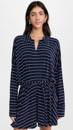 Image of Norma Kamali Women's Super Oversized Shirt Flared Mini Dress