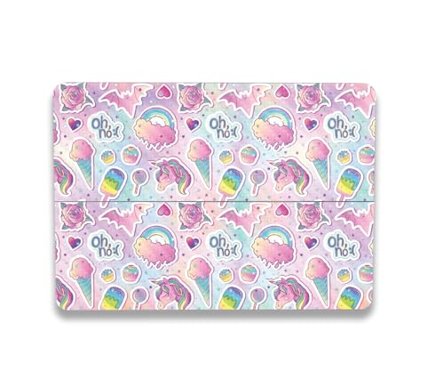 Image of MightySkins Carbon Fiber Skin Compatible with Microsoft Surface Laptop Studio 2 (2023) Full Wrap Kit - Unicorn Popsicle | Protective, Durable Textured Carbon Fiber Finish | Made in The USA