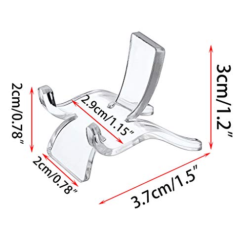 Hipiwe 10 Packs Acrylic Triangle Display Holder - Clear Plastic Display Easel Stands For Geodes Rock Mineral Agate Fossil Coral Small Collectibles Display Stands, Small #TOP5