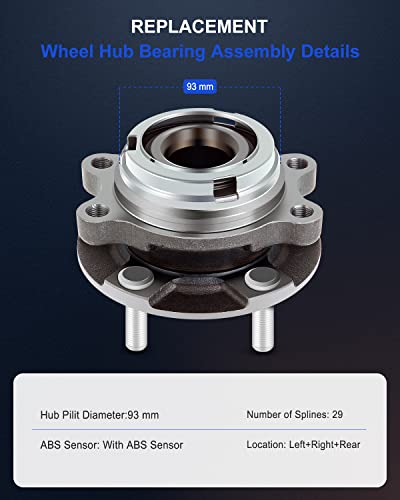 Image of ECCPP Front Wheel Hub Assembly for 2013 Altima S Coupe L4 2.5L 2008 2009 | 2010 2011 2012 Altima L4 2.5L 2007 Altima L4 2.5L W /ABS 513294