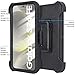 Jackpot Wireless Designed for Samsung Galaxy S24 FE Case with Belt Clip Holster, Built-in Screen Protector, Anti-Drop, Shockproof, with Kickstand, Heavy Duty Protection (Black)